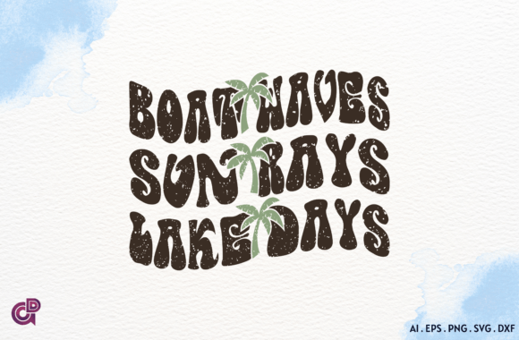 Boat Waves Sun Rays Lake Days: A Versatile Digital Design for Creative Projects