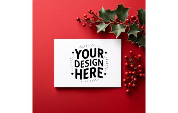 Christmas Greeting Card Mockup 120: Elevate Your Holiday Designs with Instant Digital Quality