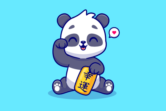 Cute Lucky Panda Holding Gold Coin: A Versatile Design Element for Creatives and Businesses