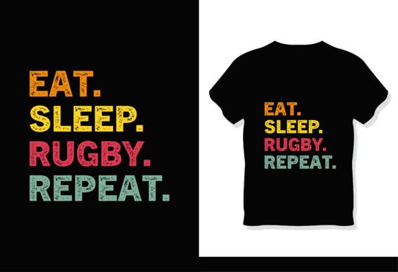 Eat Sleep Rugby Repeat Vintage T-Shirt
