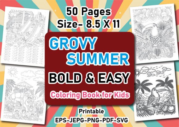 Get Creative with Groovy Summer Bold Easy Coloring Pages
