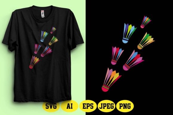 Shuttlecock Badminton SVG T-Shirt Design